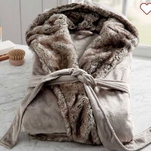 Faux fur robe Pottery Barn